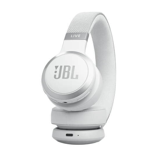 JBL Live 670NC - White - Wireless On-Ear Headphones with True Adaptive Noise Cancelling - Detailshot 2